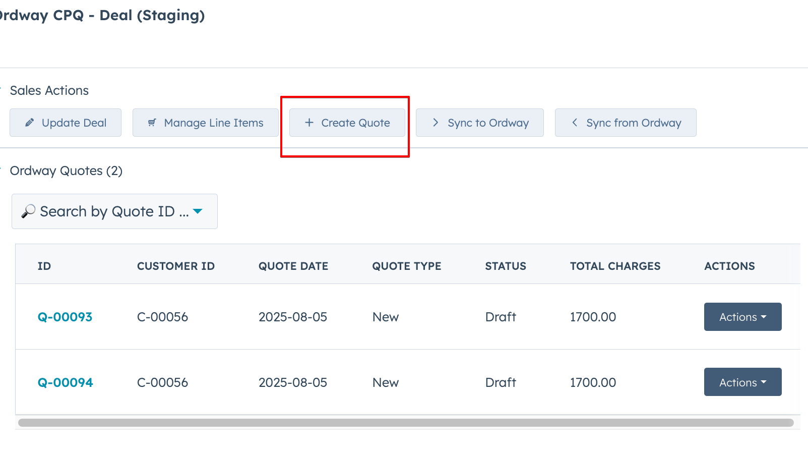 Create  quotes to HubSpot
